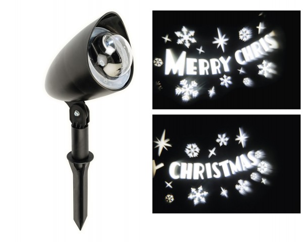 Outdoor LED Projektor &quot;Merry Christmas&quot; KaltWeiß